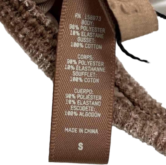 SKIMS "Sienna" Rose-Brown Velevet One-Piece Bodysuit Lingerie Size S - Picture 8 of 9